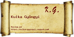 Kulka Gyöngyi névjegykártya